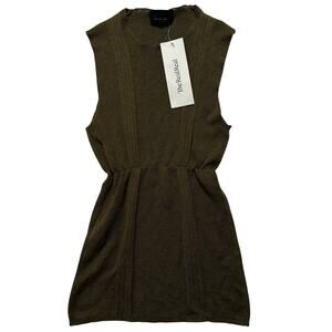 Prada Knitted Sleeveless Cashmere Silk Tunic Top Olive Green 42